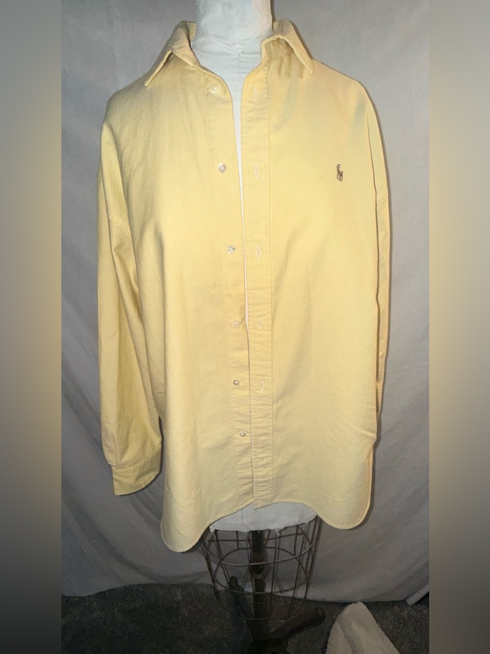 Polo Ralph Lauren Yellow Relaxed Fit Cotton Button Down Shirt Large NWT